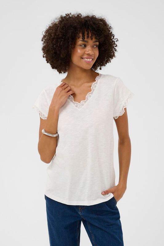CUbiana Lace T-skjorte – Spring Gardenia