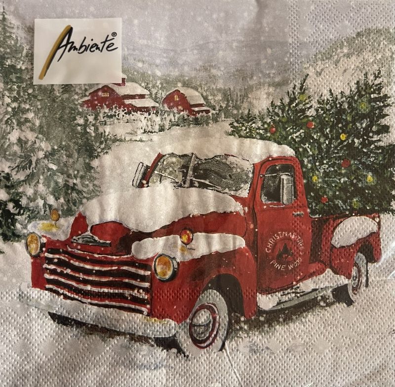 Servietter jul med bil 