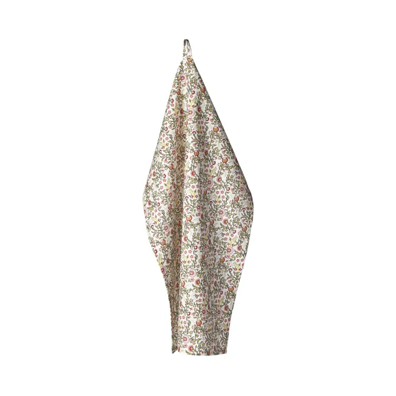 Kjøkkenhåndkle med rosa blomster
