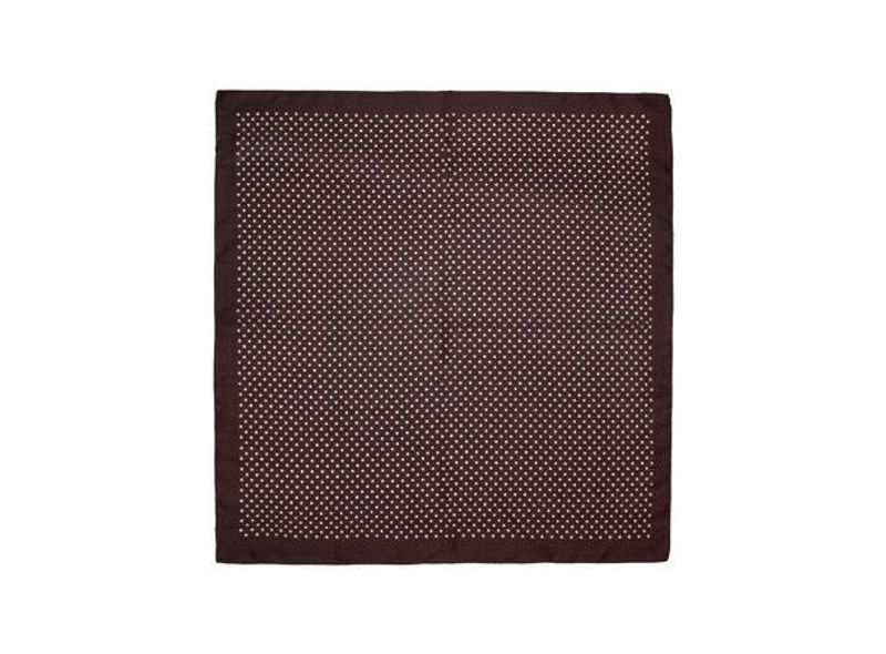 Skjerf med prikker 65x65, brun