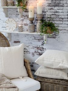 Hovedbilde Putetrekk med striper 45x45 cm cream