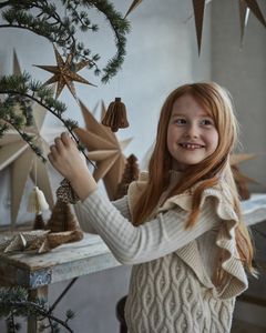 Hovedbilde Papirstjerne S – brun med hvite prikker 20 ...