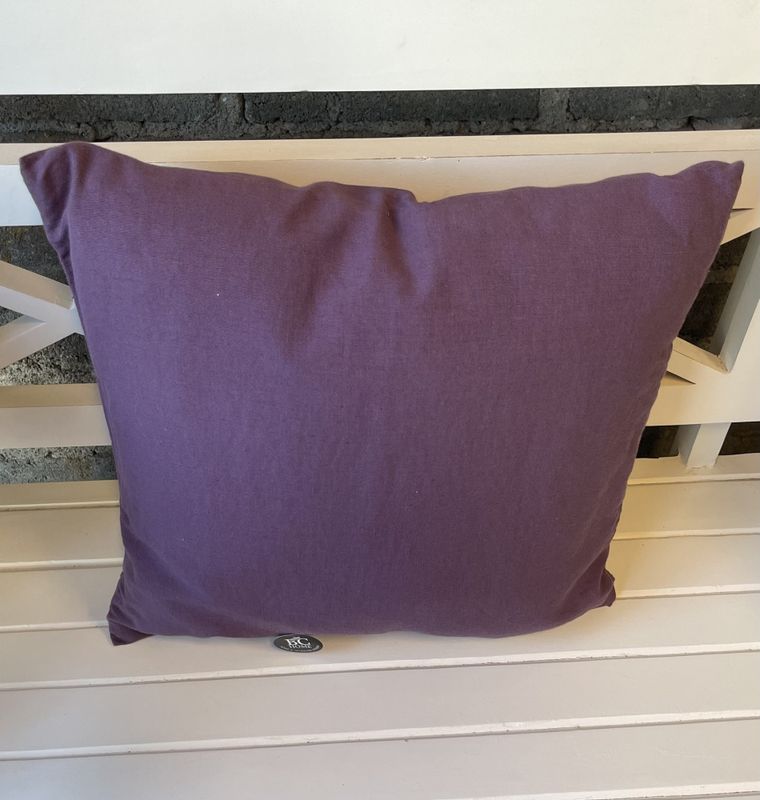 Putetrekk lin/bomull lilla 45x45cm
