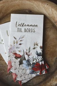 Hovedbilde Serviett buffet R&oslash;d/bl&aring; blomster