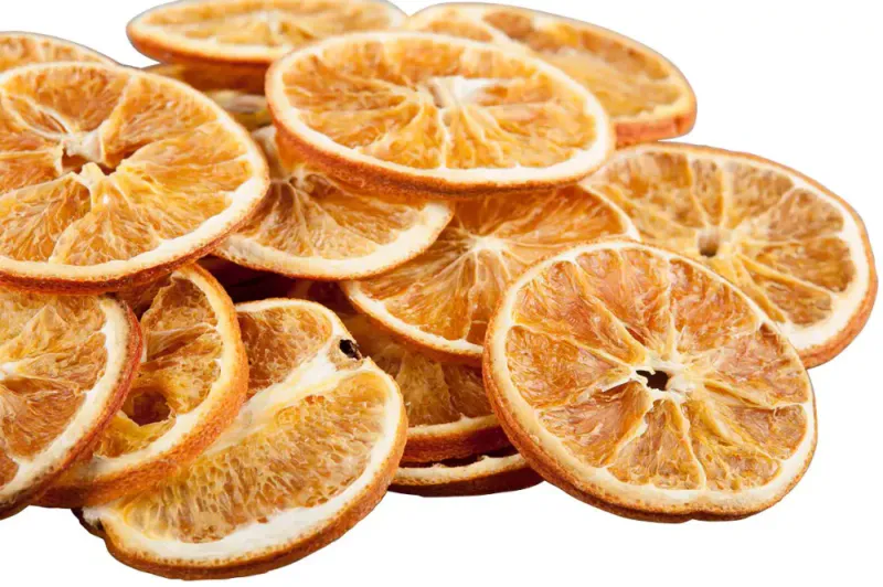 Appelsinskiver tørket