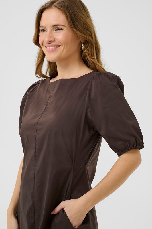 CUantoinett SS O-neck Dress– Demitasse brun