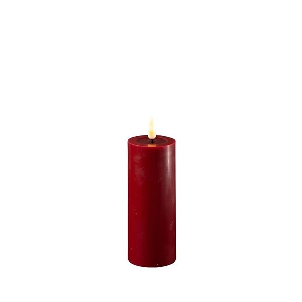 Deluxe bordeaux Røde kubbelys 5 x 15 cm