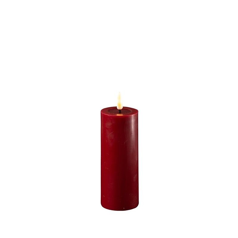 Deluxe bordeaux Røde kubbelys 5 x 15 cm