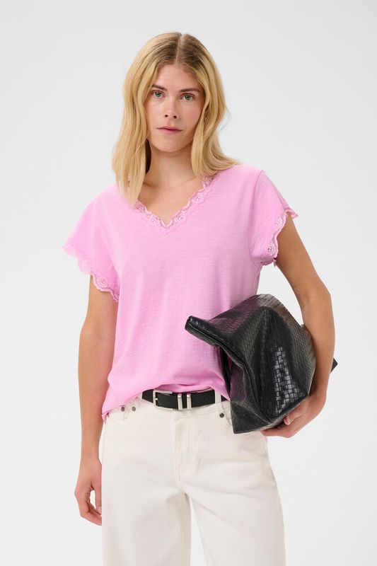 CUbiana Lace T-skjorte – Lilac Sachet - Pink