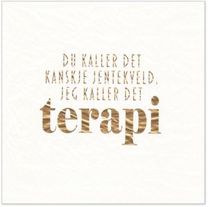 Hovedbilde Serviett Terapi – hvit / bladgull