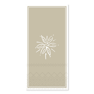 Hovedbilde Serviett med blomst L20/B10 cm lys latte