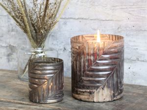 Hovedbilde Lysglass H12/&Oslash;10 cm antique mocca