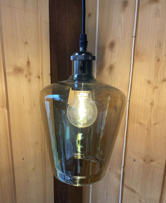 Hovedbilde Glasslampe Beige H19,5cm