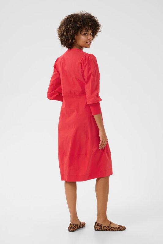 CUANTOINETT 3/4 SLEEVE DRESS - Fiery Red