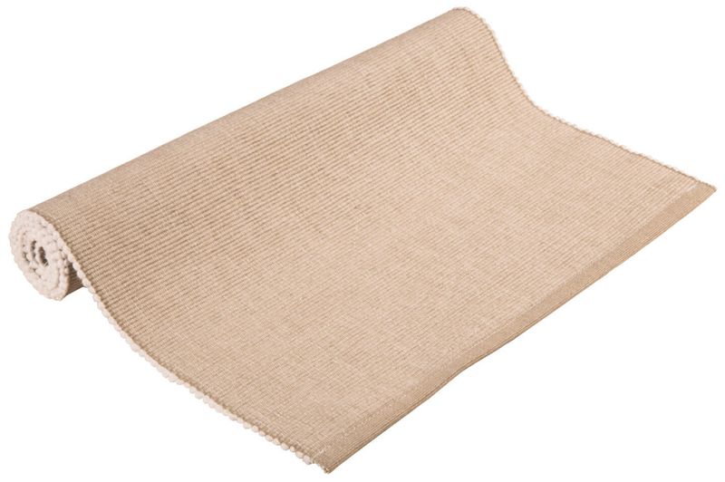 Løper ribb bomull – beige 33x100 cm