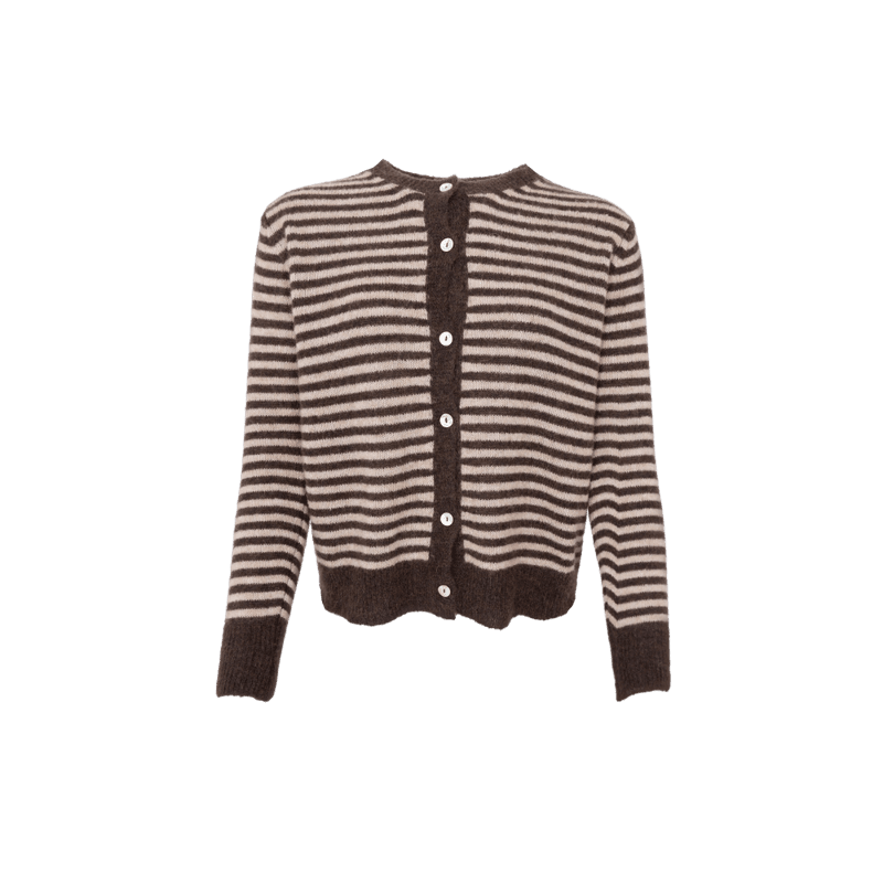 BCDELL stripete cardigan – Coffee